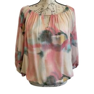 Alice +Olivia Silk Floral Top Sz Lg